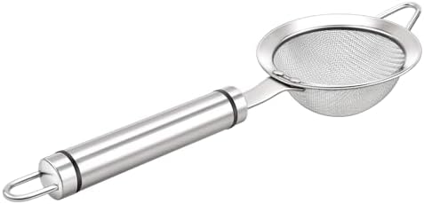 3.3inch 304 Stainless Steel Fine Mesh Strainer for Kitchen, Colander-Skimmer with Handle, Metal Sieves Sifters