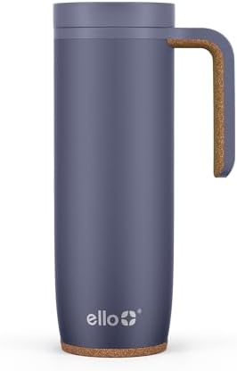 Ello Magnet 18oz Insulated Stainless Steel Travel Mug with Handle, Shadow