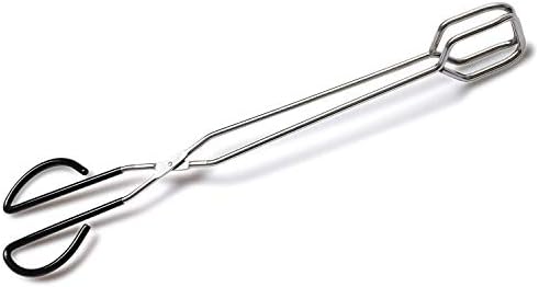 Hiash 16 Inch Extra Long Stainless Steel Kitchen Scissor Tongs, Non-Slip Comfortable Red Grip, Heat Resistant for BBQ and Cooking