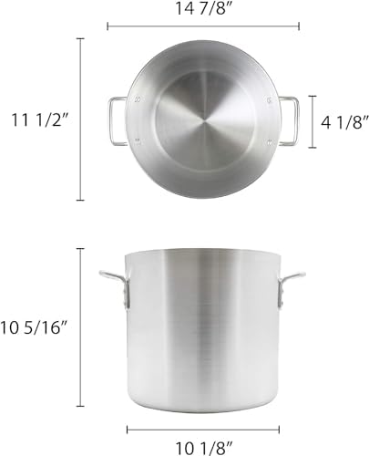 TrueCraftware- 16 qt. Heavy-Duty Aluminum Stock Pot with Riveted Handle 6mm Thickness-Multipurpose Pot Cookware Large Stockpot For Cooking Simmering Soup Stock Home Kitchen