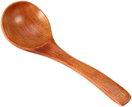 Wood Ladle with Long Handle, Natural Cooking Spoon (brown spoon)