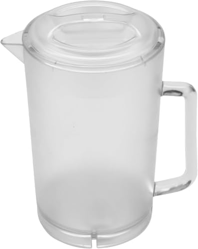 G.E.T. P-3064-1-CL-EC BPA-Free Textured Scratch-Resistant Plastic Pitcher with Lid, 2 Quart (64 Ounce), Clear (Pack of 12)