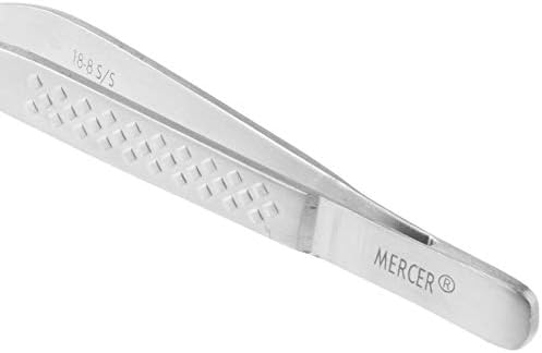 Mercer Culinary 18-8 Stainless Steel Precision Plus Chef Plating Tong, Offset, 7-7/8 Inch