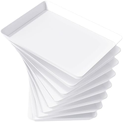 Lifewit 8 Pcs Serving Tray for Party, Reusable Plastic Food Serving Platter