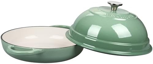VORRINGARD Cast Iron Enameled Dutch Oven Pot with Lid for Bread Baking, Bread Oven, 6 Quart, Sage Green