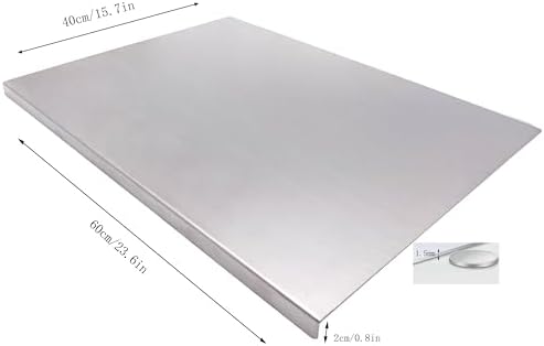 BILLAMB Stainless Steel Cutting Boards for The Kitchen, Suitable for Meat, Fruits, Vegetables, Bread, and Baking Large-sized Cutting Boards (60 x 40cm/23.6 x 15.7 in)