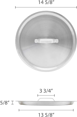 TrueCraftware- 32 qt. Aluminum Stock Pot Lid 14-3/8" Diameter x 1-1/4" Height- Multipurpose Pot Cover for Pasta Soup Pots Large Stockpot Stew Simmering Pot Dishwasher Safe NSF Certified