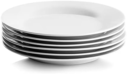 10 Strawberry Street Simply White 7.5" Round Salad Plate, Set of 6