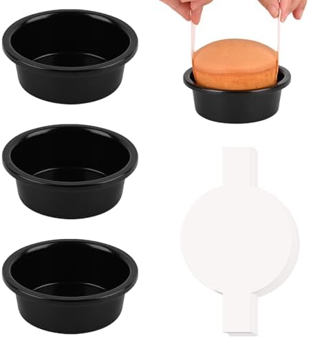 HUAKENER 4 Inch Cake Pan, 3 PCS Carbon Steel Round Cake Pans