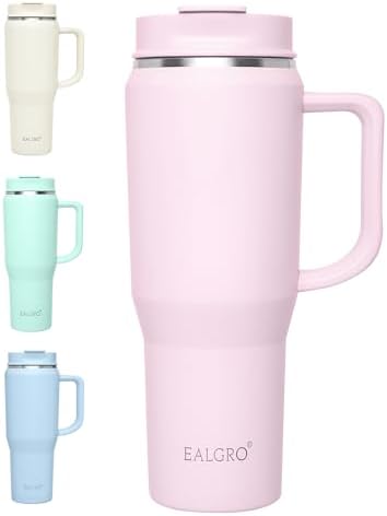 EALGRO 40 oz Tumbler with Handle, Insulated Tumblers with Lid and Straw