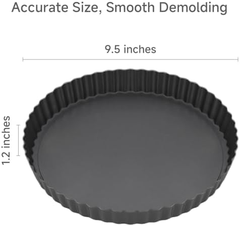 9.5" Fluted Non-Stick Carbon Steel Tart Pan with Removable Bottom