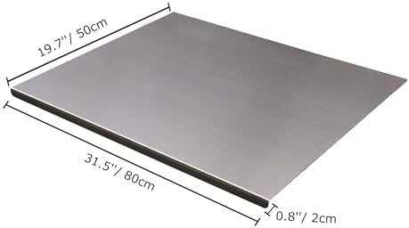 Stainless Steel Cutting Board with Counter Lip, Extra Large Chopping Board for Kitchen,Metal Cutting Board for Veggies,Meat,Fruits,Bread and Baking (80 x 50cm/31.5 x 19.7 inch)