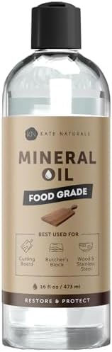 Kate Naturals Mineral Oil for Wood Cutting Board, Food Grade, Odorless,16oz
