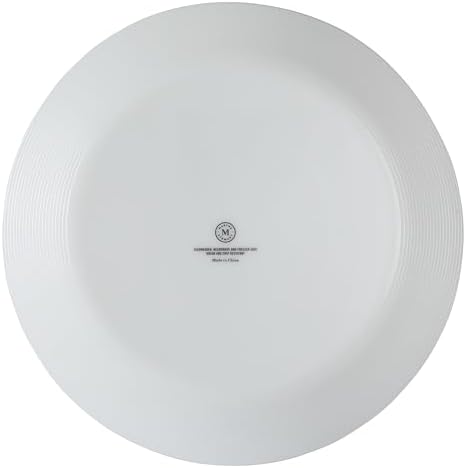 Martha Stewart Opalton Dinner Plates 6-Piece 10-Inch Plate Set – Chip and Break Resistant Opal Glass Plates - White