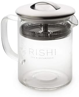 Rishi Tea Simple Brew Teapot for Loose Tea, Borosilicate Glass, 400ml