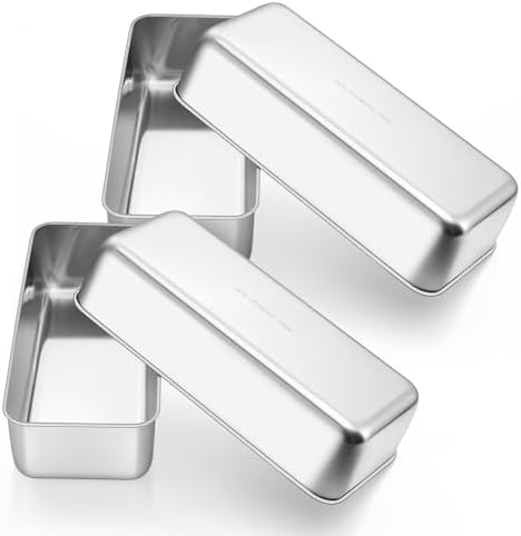 E-far Loaf Pan for Bread Baking-4 Pack, 12” x 5” Stainless Steel Loaf Pans