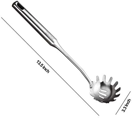 Spaghetti Spoon,304 Stainless Steel Pasta Spoon,Silver/13.8Inch