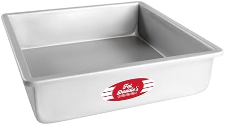 Fat Daddio's PSQ-12123 Anodized Aluminum Square Cake Pan, 12 x 3 Inch