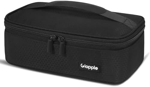 Gloppie Small Lunch Bag, Insulated Lunch Box for Adults & Kids, Black.