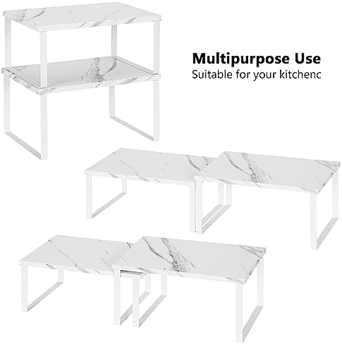 NEX Cabinet Organizer Shelf, Kitchen Counter Shelves Set of 4
