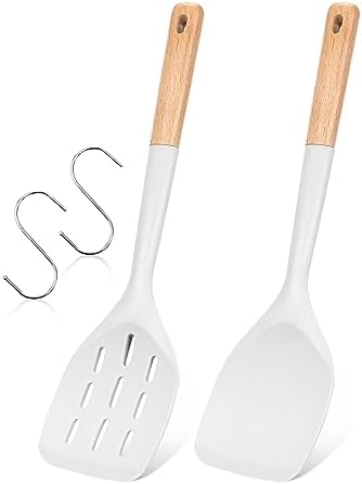Badiano Silicone Spatula, Non Stick Turner for Cooking, Food Grade, White