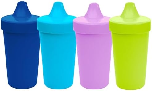 Re-Play Spill-Proof Sippy Cups for Toddlers - Kids Reusable 10 Oz Set of 4, Dishwasher & Microwave Safe, Made in USA, Space