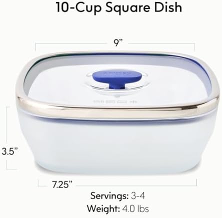 Anyday 10-Cup Square Glass Food Storage (Blueberry)
