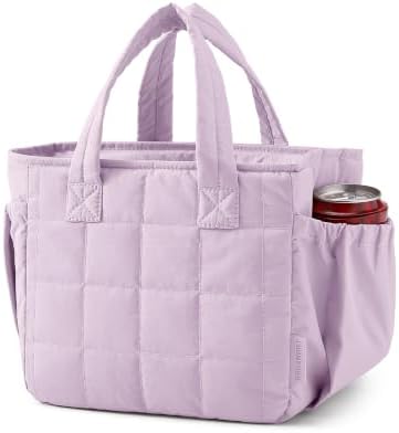 BAGSMART Lunch Bag Women Small Cute Quilted Insulated Leakproof Lightweight