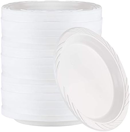 400 Count Disposable 9 Inch White Plastic Dinner Plates large