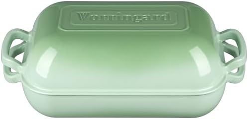 VORRINGARD Large Cast Iron Dutch Oven Dome Pot with Lid, Enameled Bread Oven, Bread Pan for Homemade Sourdough Bread Baking, 6QT, Green