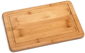Lipper International Bamboo Wood Kitchen Cutting and Serving Board with Non-Slip Cork Backing, Small, 11-3/4" x 7-3/4" x 5/8"