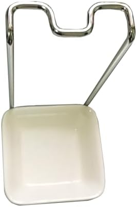 Steel Upright Ladle Holder Square White Ceramic Bowl Spoon Rest