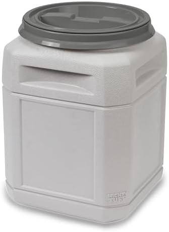 Mighty Tuff Airtight Dog Food Storage Container – 10 Gal, up to 40 lb Capacity – Cat and Dog Food Container with Twist Lid & Handles – BPA-Free, Made in USA