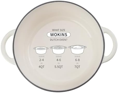 4-QT Enameled Cast Iron Round Dutch Oven With Lid,Oven safe,Cream