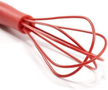 Mini Whisks 6 inch silica gel Whisk, Hand Egg Mixer for Flour Cake Egg, Kitchen Cooking Baking Use Whisk (red)