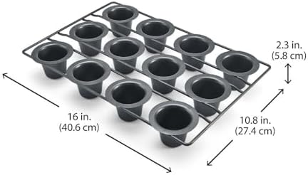 Chicago Metallic 26121 Professional 12-Cup Non-Stick Mini-Popover Pan, 16-Inch-by-10.75-Inch (Pack of 6)
