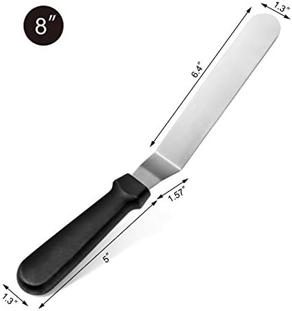 New Star Foodservice Angled Icing Spatula, 8 Inch Blade, 13 Inch Overall, Bakery-Grade Stainless Steel Offset Cake Decorating Spatula