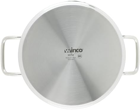 Winco Silver 8 qt Stainless Steel Stock Pot with Cover