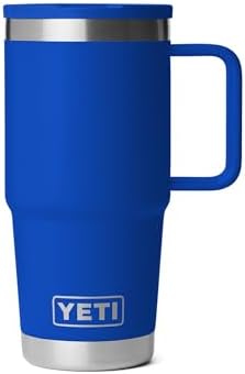YETI Rambler 20 oz Travel Mug with Flip Straw Lid – Stainless Steel, Vacuum Insulated, Leakproof, Cup Holder Friendly, Royal Blue