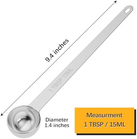 2PCS 1TBSP(15ml) Extra Long Handle Measuring Spoon, 18/8 Stainless Steel