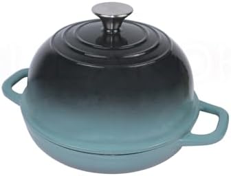 Dutch Oven for Bread Baking, Enameled Cast Iron Dutch Oven Pot with Lid, Bread Oven for Sourdough Bread Baking, Cast Iron Bread Pan, 5 qt Cyan