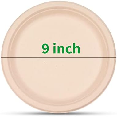 RACETOP Compostable Paper Plates 9 Inch [150 Pack]