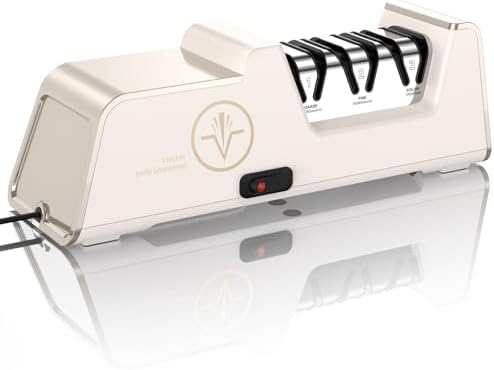 VIDOME Electric Knife Sharpener, Champagne Gold & White