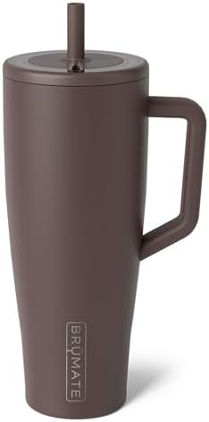 BrüMate Era 40 oz Tumbler with Handle and Straw | 100% Leakproof Insulated Water Bottle Tumbler with Lid and Flexible SoftSip Straw | Made of Stainless Steel | Cup Holder Friendly | 40oz (Java)