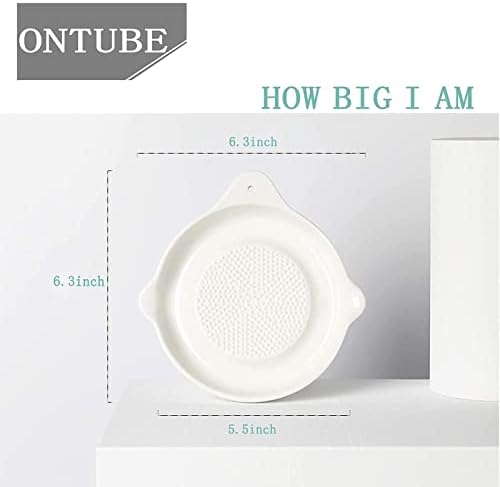 ONTUBE Ceramic Grater Plate for Ginger, Garlic, Onion (5.5" x 2 Pieces)