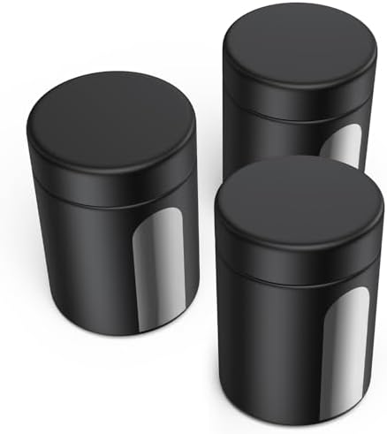 Glass Storage Jar (6 oz), 3 Pack Premium Smell Proof Visual Container with Child Resistant Cap, Small Waterproof Bottle Multipurpose Container for Coffee Teas Herbs Spices(180ml)