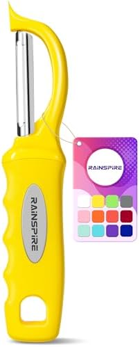 Rainspire Vegetable Peeler Potato Peelers for Kitchen, Sharp Stainless Steel Blades Veggie, Comfortable Handle Fruit Peeler, Carrot Peeler Apple Peeler Dishwasher Safe, Yellow, 1-Pack