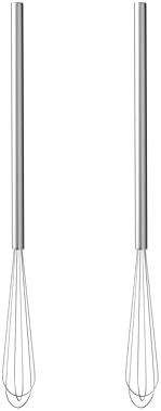 2 Pcs Mini Whisk, Stainless Steel Skinny Egg Beater Whisk for Blending, Whisking, Beating, or Stirring