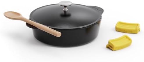 COOKLIFE 5.5 Quart Lightweight Pre-Seasoned Cast Iron Dutch Oven with Lid - Smooth Polished Surface, Easy to Clean Cast Iron Pot Use in the Oven, on the Stove or Grill, Over a Campfire