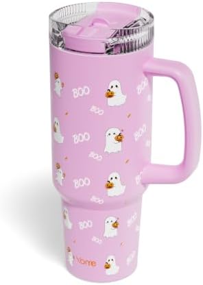 YOME DetaClean 40oz Halloween Tumbler with Handle and Flip Straw for Women | 100% Disassemblable Lid | Stainless Steel Insulated Water Bottle | 100% Leak Proof | Keeps Drinks Cold